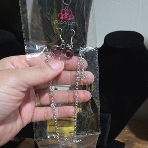Paparazzi Purple and Silver Jewelry Set